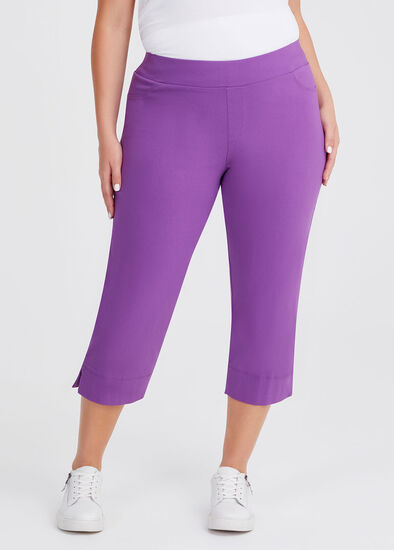 Expose Split Hem Crop Pant,  Plus Size Expose Split Hem Crop Pant
