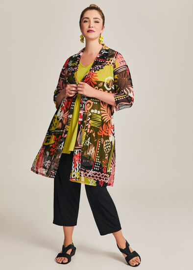 Plus Size Mesh Como Cardigan