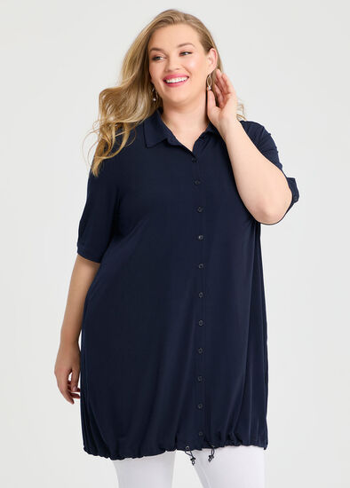 Plus Size Bungee Cord Detail Dress