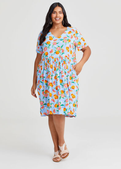 Natural Holiday Pocket Dress,  Plus Size Natural Holiday Pocket Dress