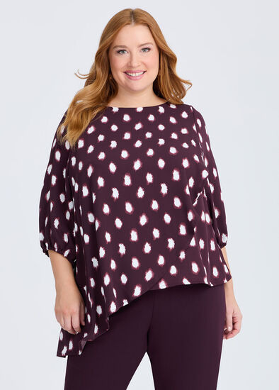 Plus Size Calista Spot Longline Tunic