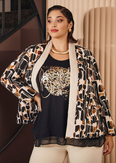 Plus Size Reversible Corduroy Quilt Jacket