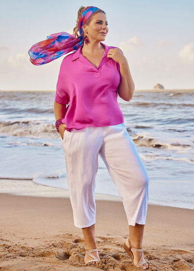 Stretch Linen Esme Pant,  Plus Size Stretch Linen Esme Pant