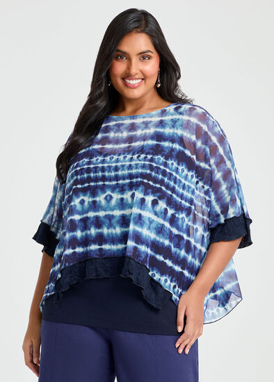 Plus Size Mesh Azure Overtop
