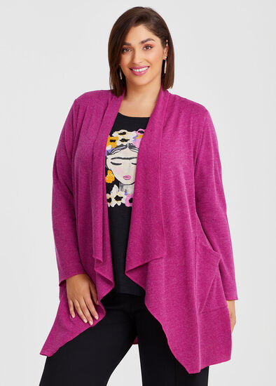 Plus Size Drape Front Holly Cardigan