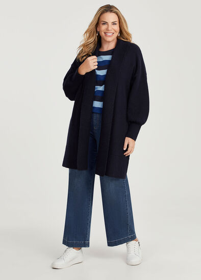 Plus Size Lofty Balloon Sleeve Cardigan