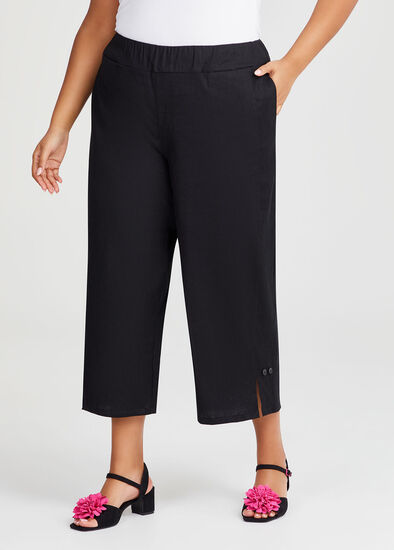 Stretch Linen Calliope Crop Pant,  Plus Size Stretch Linen Calliope Crop Pant