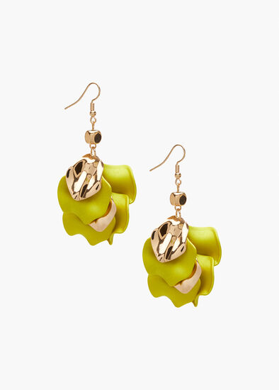 Metal Petal Leaf Earrings