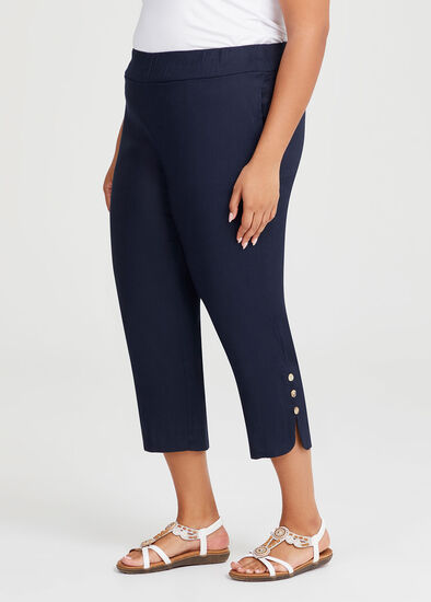 Stretch Linen Slim Crop Pant,  Plus Size Stretch Linen Slim Crop Pant