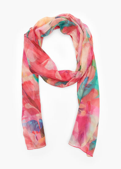 Pretty Floral Silk Scarf