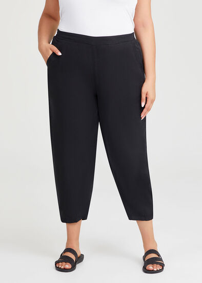 Lyocell Lantern Crop Pant,  Plus Size Lyocell Lantern Crop Pant