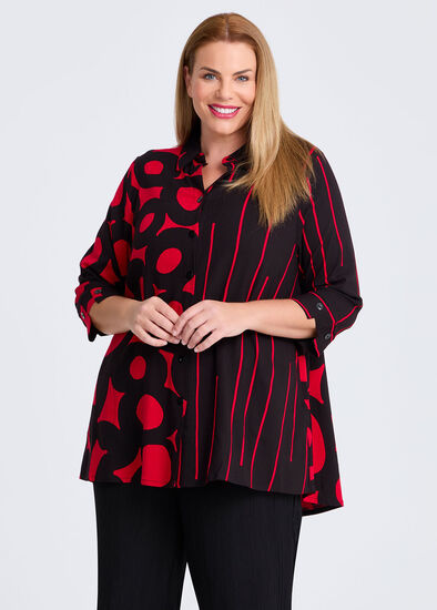 Plus Size Spliced Natural Shirt