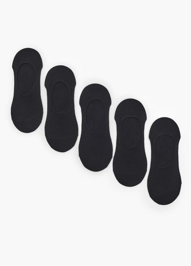 5 Pack Black Bamboo No Show Socks