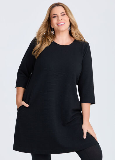 Plus Size French Rib Pull On Dress