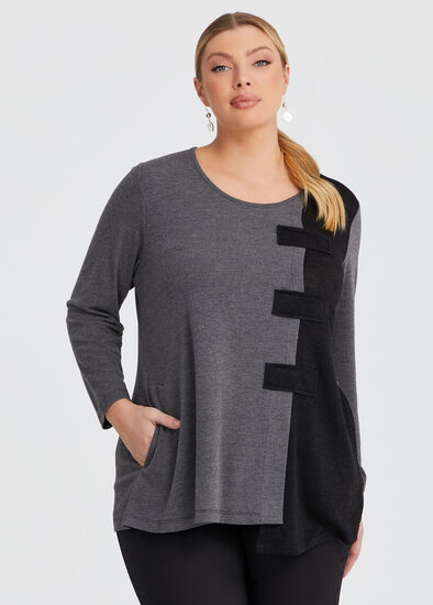 Plus Size Tab Front Honeycomb Top