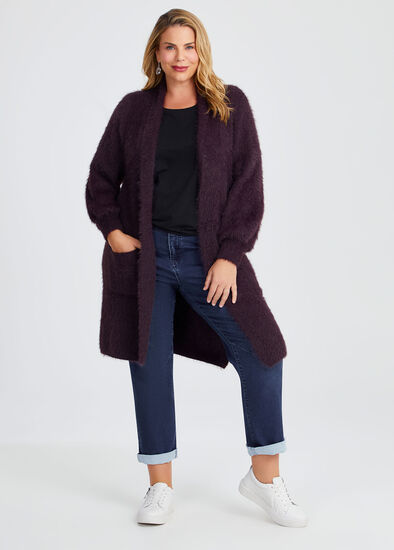 Plus Size Fluffy Knit Cosy Cardigan