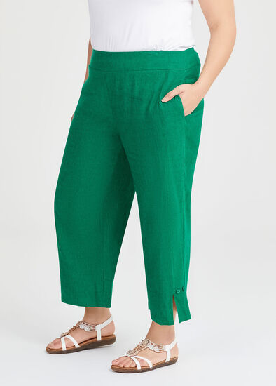 Stretch Linen Calliope Crop Pant,  Plus Size Stretch Linen Calliope Crop Pant